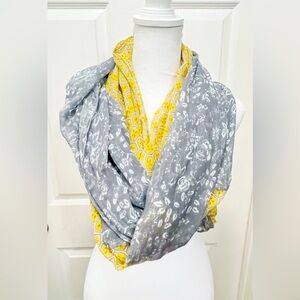 Double sided Infinity yellow and grey Scarf